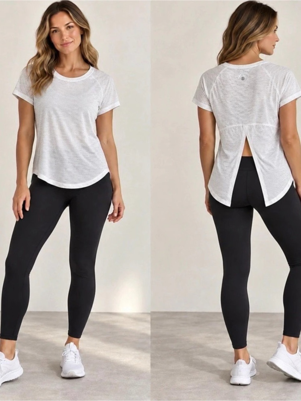 Lululemon Women’s White Mesh Short Sleeve Athletic Top Size 8/M